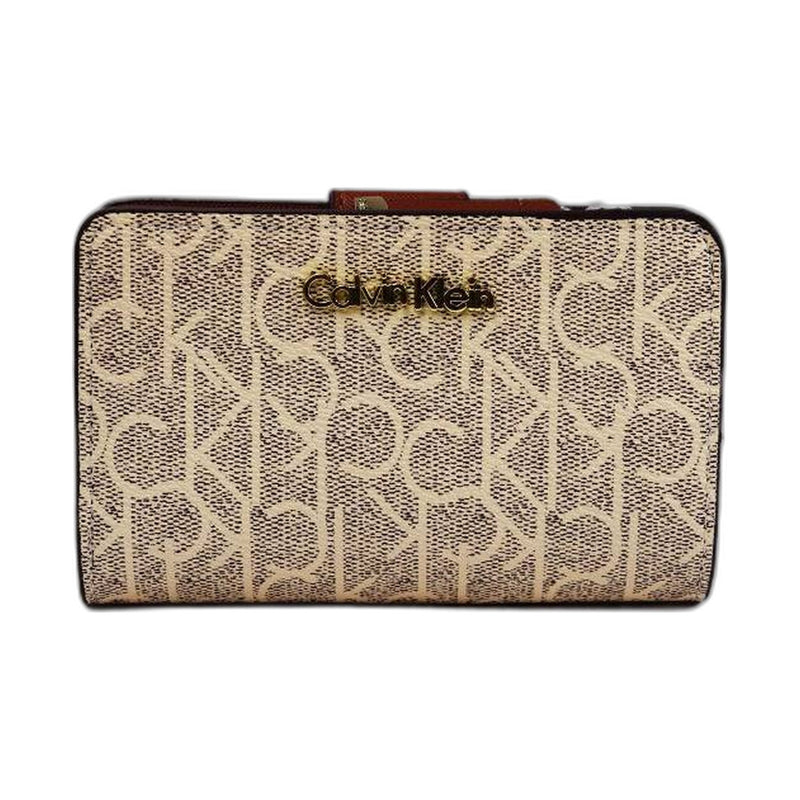 Calvin Klein Monogram Trifold Snap Wallet - Calvin Klein Khaki/Tan wallet