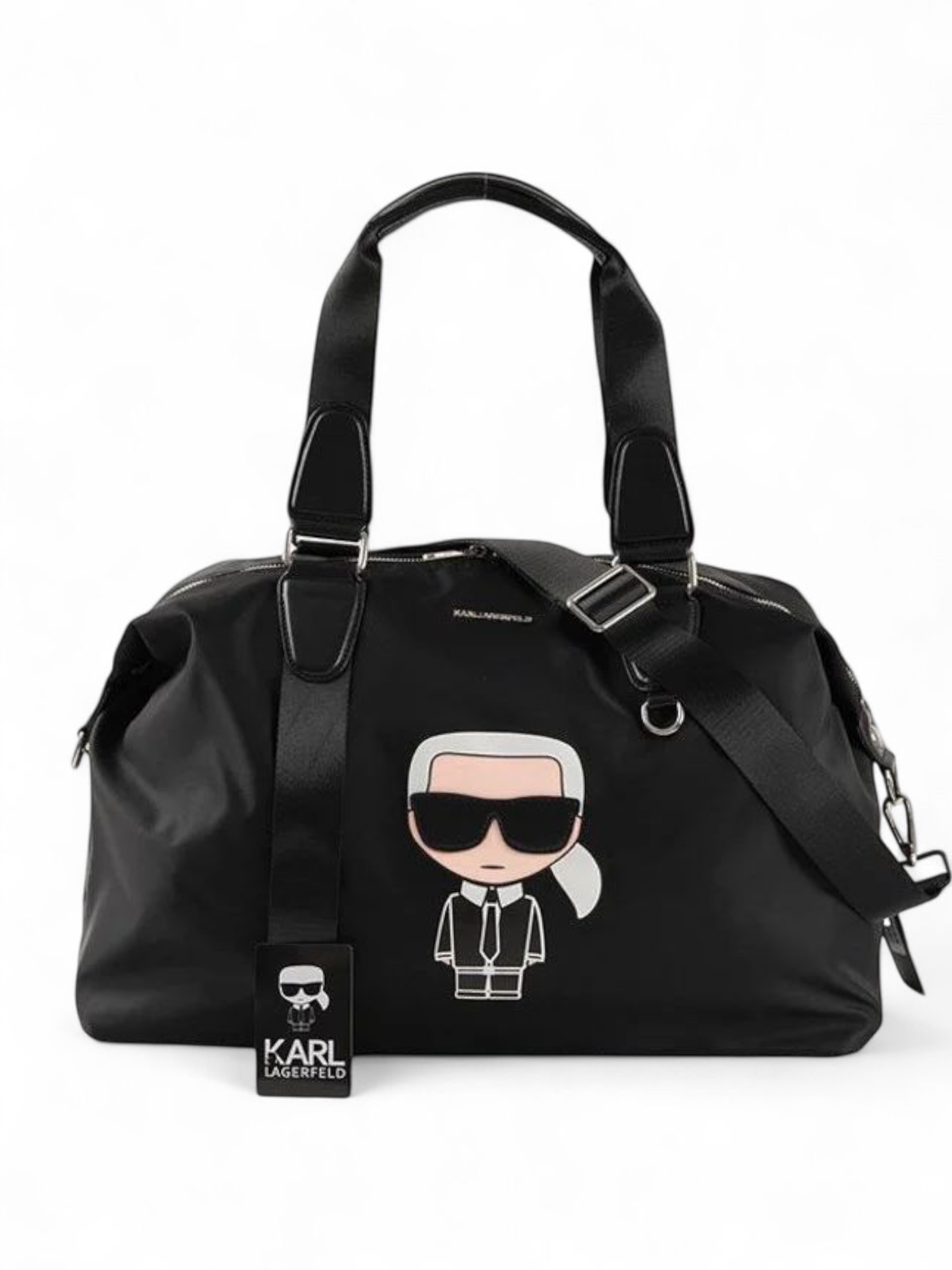 KARL LAGERFELD Nylon Duffle Black  , size 44*27