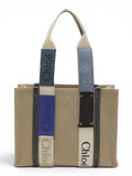 Chloe Woody Medium Logo Patches Tote Bag , size 35*26