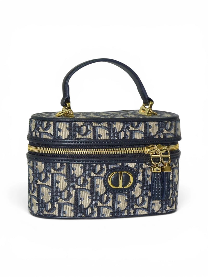 Christian Dior 30 Montaigne Mini Vanity Case Dior Oblique Jacquard
 + Brand Box , size 16*11
