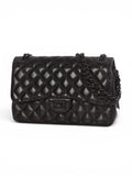 Chanel  Quilted  Double Flap Black + Dust cover , size 30*19
