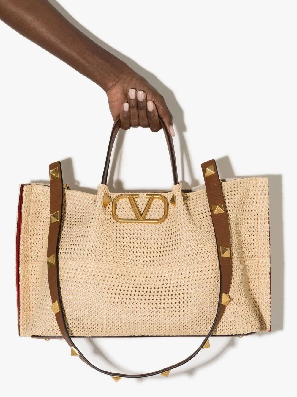 Valentino Rockstud Tote woven + Dust Cover, Size  47*25