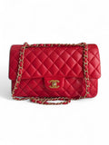Chanel Classic Double Flap Bag Red + Dust cover , size 25*16
