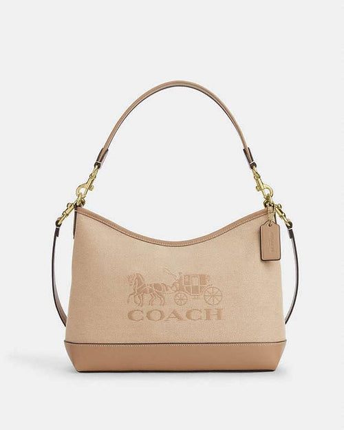 Coach Canvas Hobo Bag - Tan