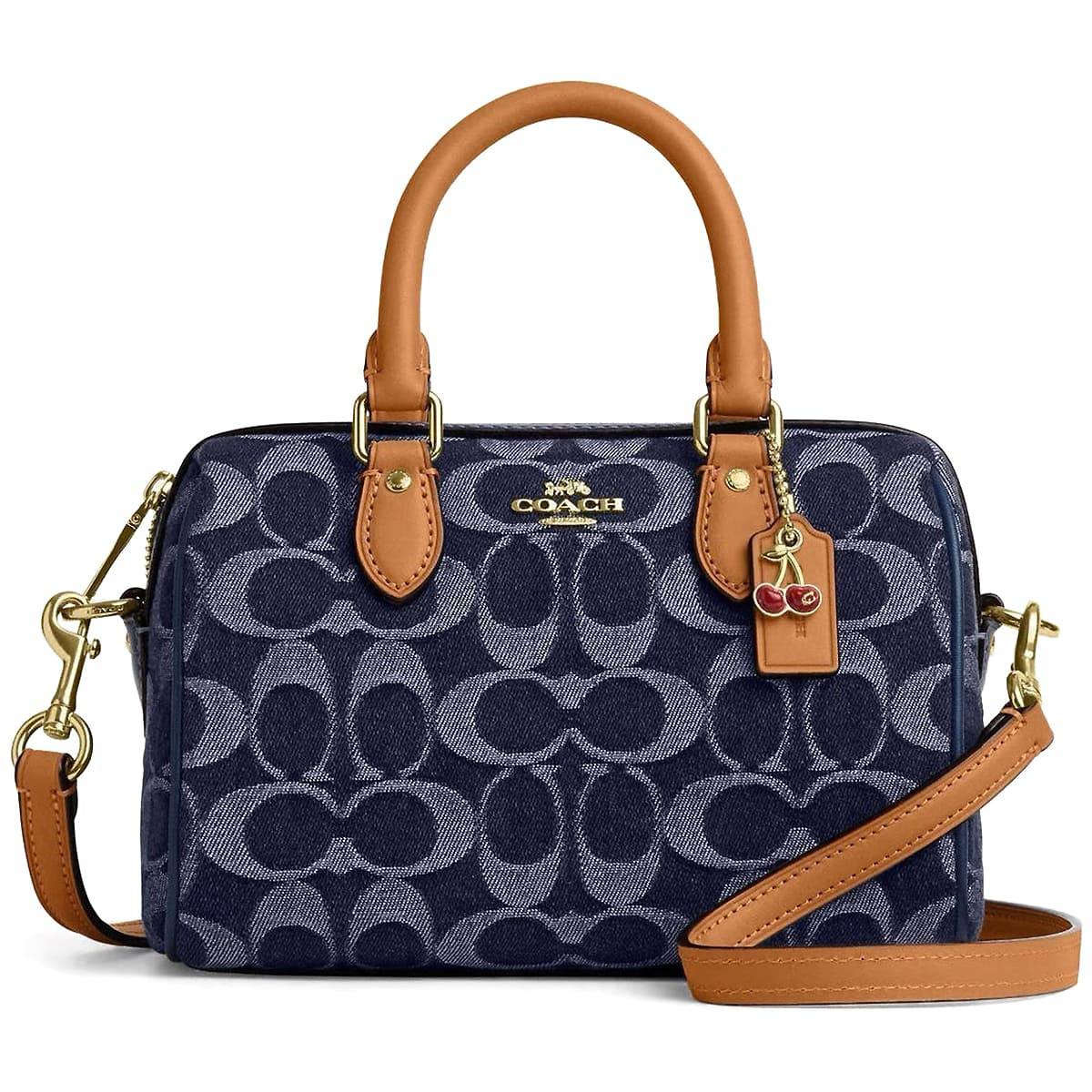 Coach Denim Mini Satchel Bag - Cherry Charm