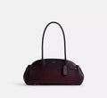 Coach Elongated Satchel Bag - Burgundy Leather