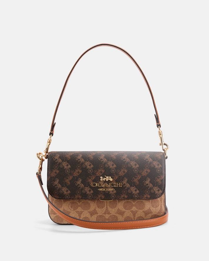 Coach Horse and Carriage Flap Bag - Brown