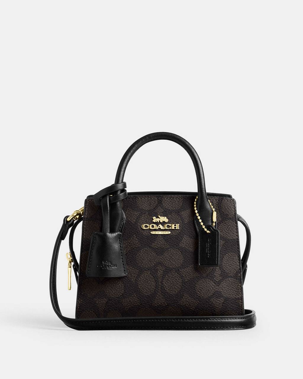 Coach Mini Satchel Bag - Brown Signature Canvas