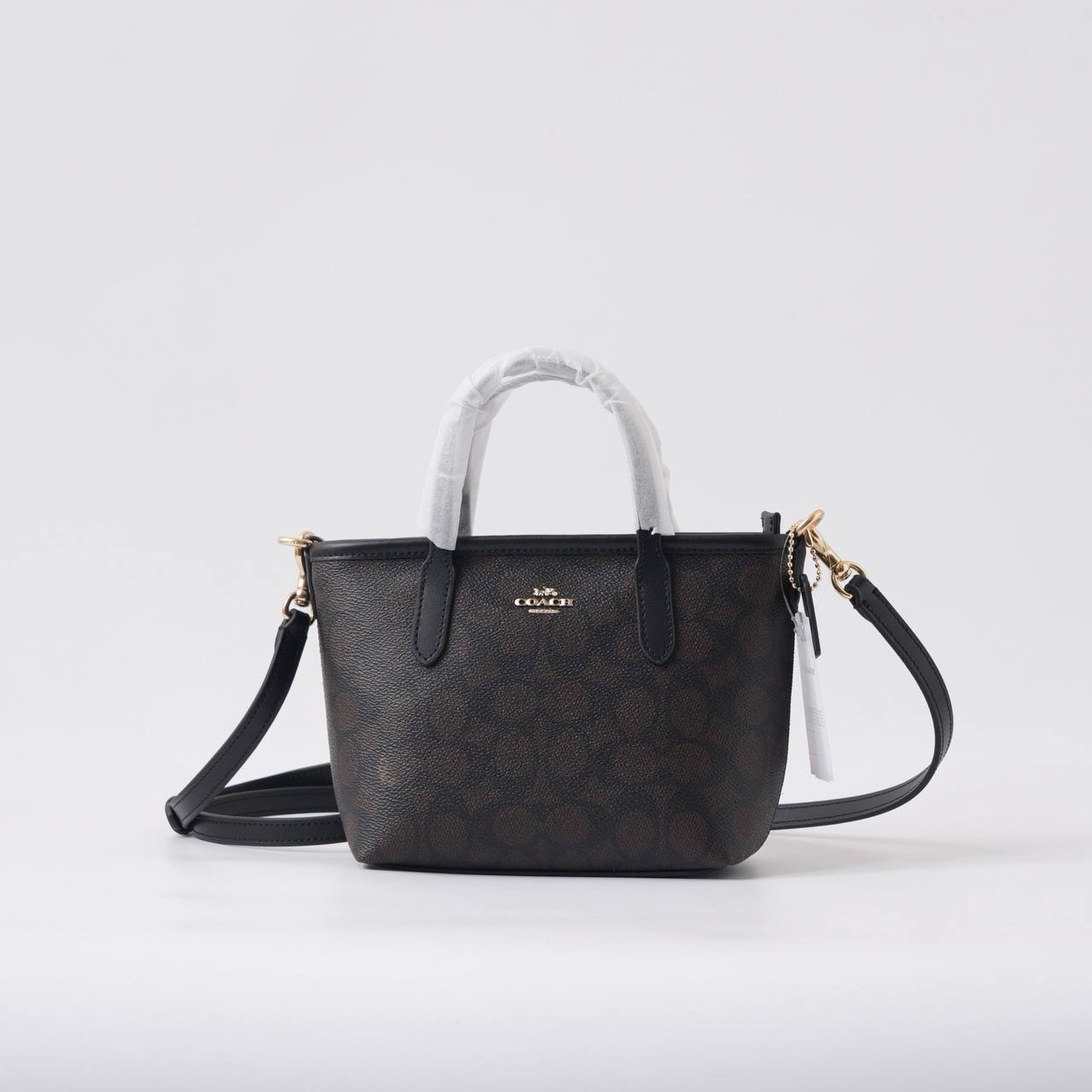 Coach Mini Tote Bag - Brown Signature Canvas