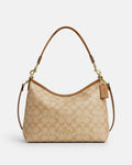 Coach Shoulder Hobo Bag - Tan Signature Canvas
