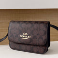Coach Signature Flap Crossbody Bag - Brown