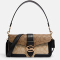 Coach Signature Flap Shoulder Bag - Khaki and Black