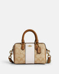 Coach Signature Mini Satchel Bag - White Stripe