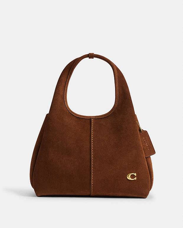 Coach Suede Hobo Bag - Cognac