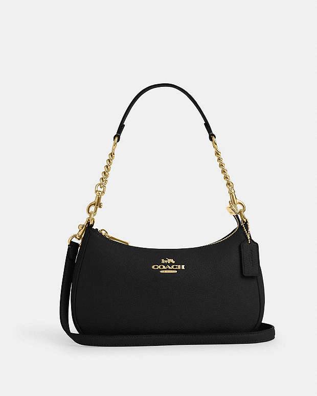 Coach Teri Shoulder Bag - Black Leather
