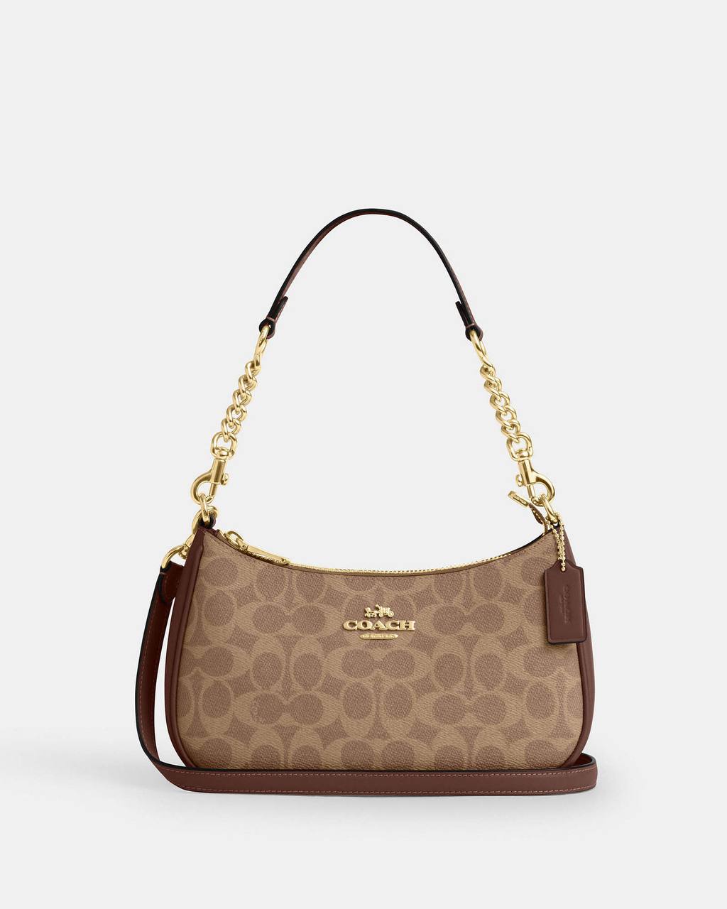Coach Teri Shoulder Bag - Tan Signature Canvas