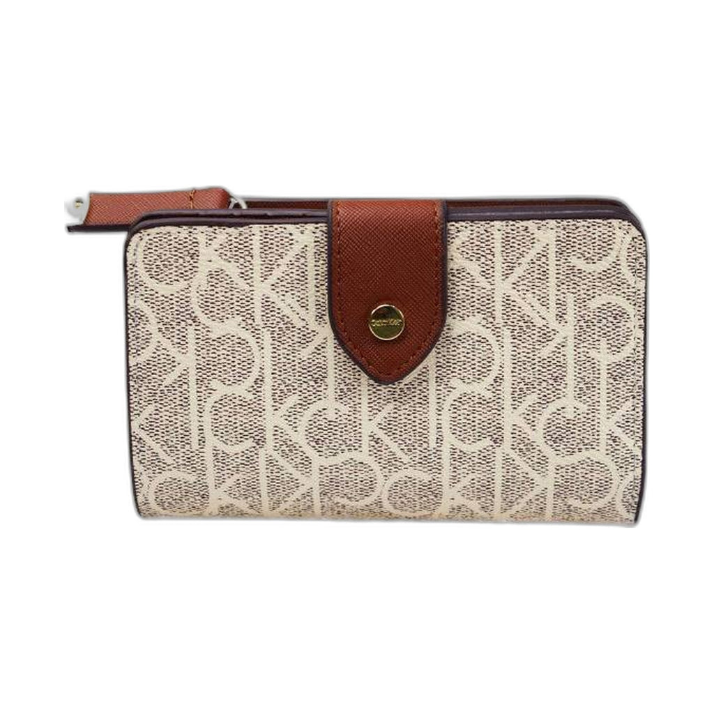 Calvin Klein Monogram Trifold Snap Wallet - Calvin Klein Khaki/Tan wallet (view 2)