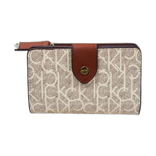 Calvin Klein Monogram Trifold Snap Wallet - Calvin Klein Khaki/Tan wallet (view 2)