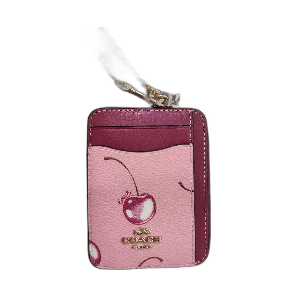 Coach Cherry Print Zip Card Case - Coach Pink wallet (view 2)