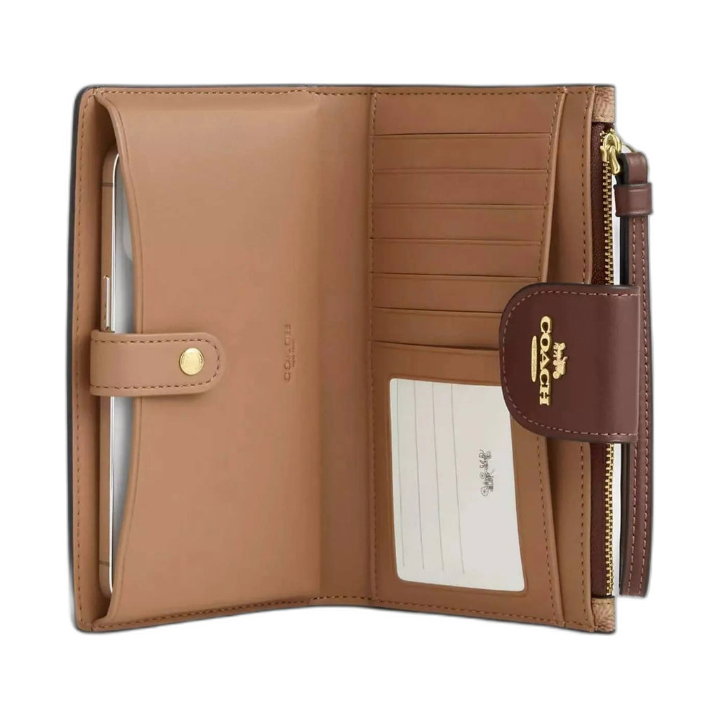 Coach Leather Wristlet Wallet (Saddle Tan) - Coach Tan/Brown wallet (view 2)