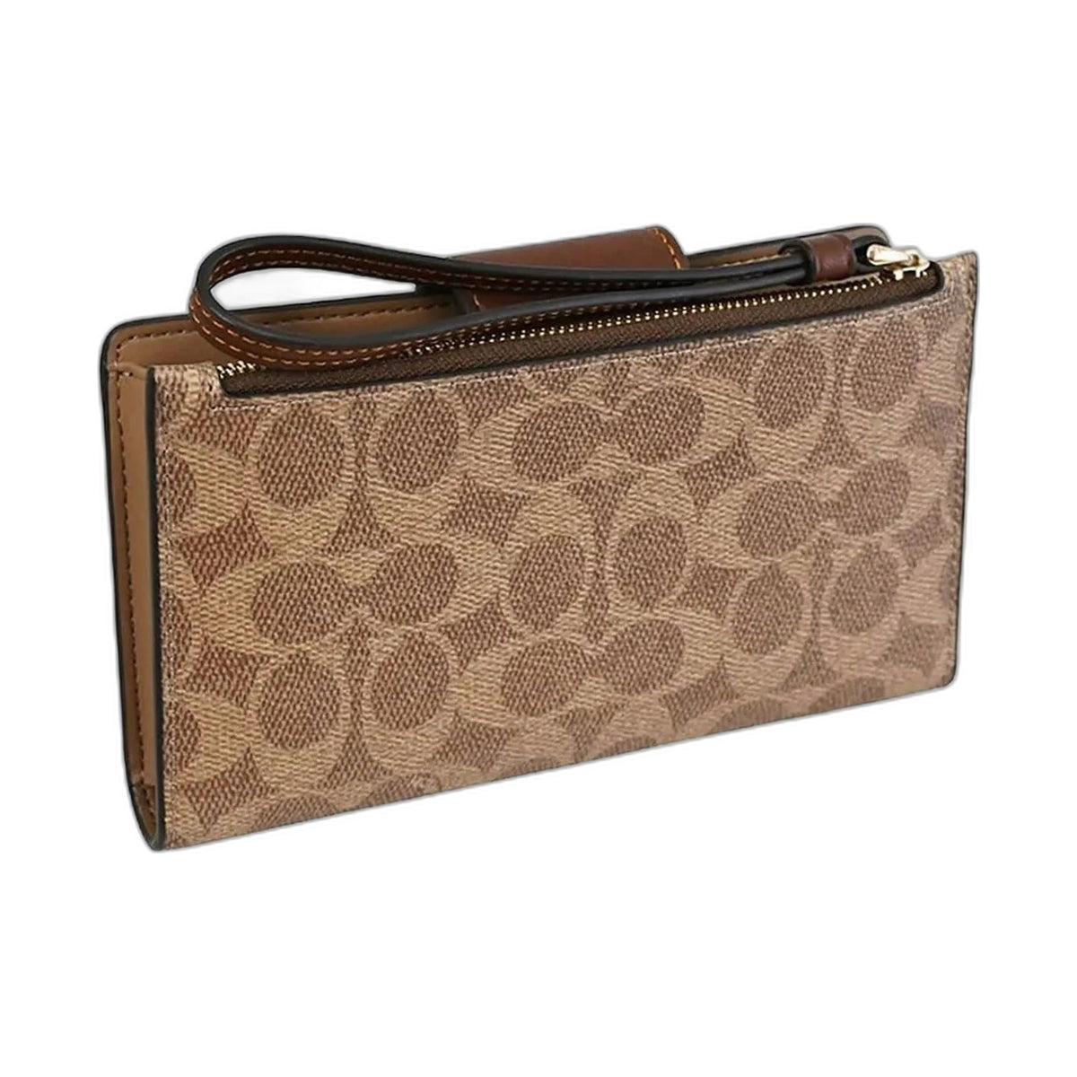 Coach Leather Wristlet Wallet (Saddle Tan) - Coach Tan/Brown wallet (view 3)