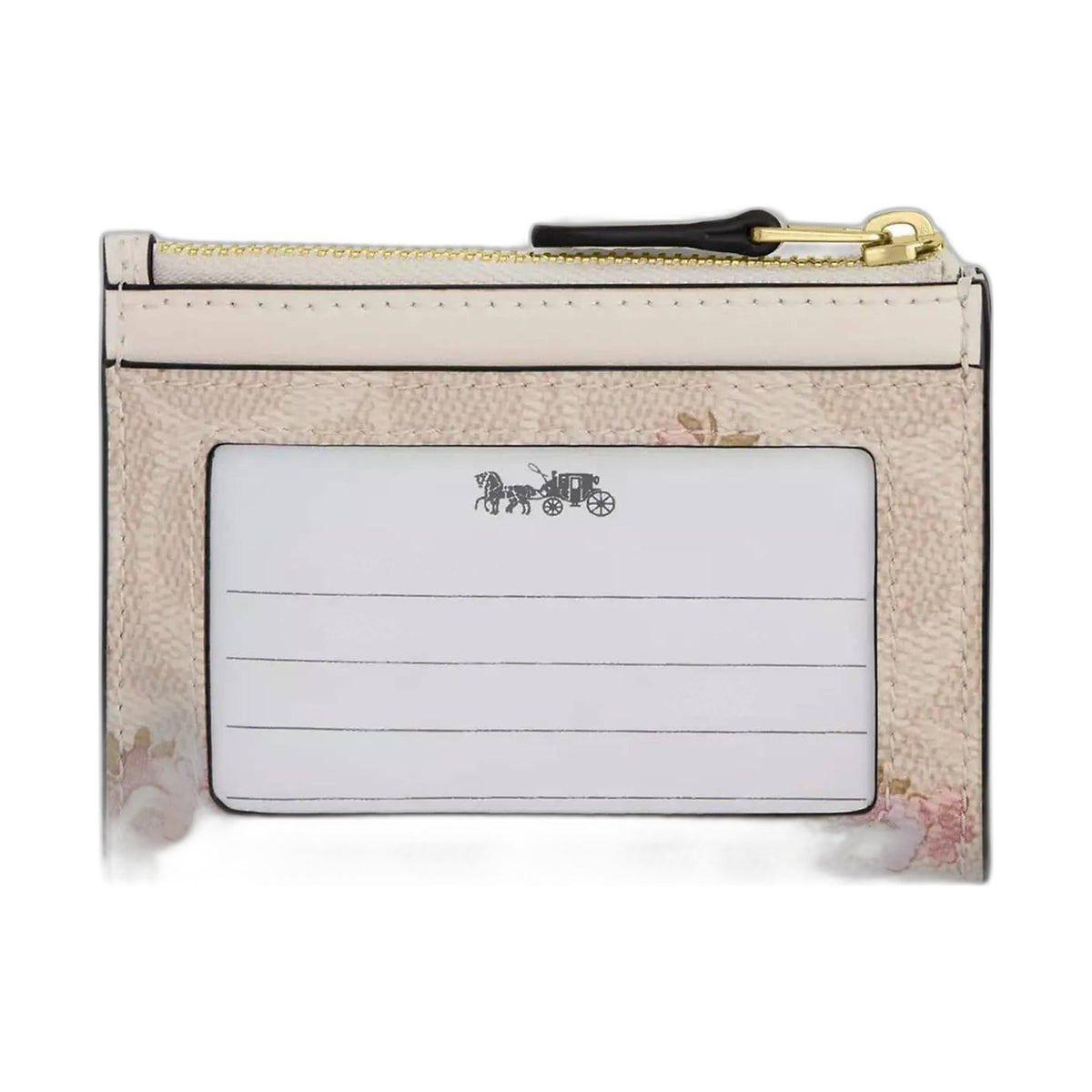 Coach Rose Print Card Case (Ivory) - Coach Ivory wallet