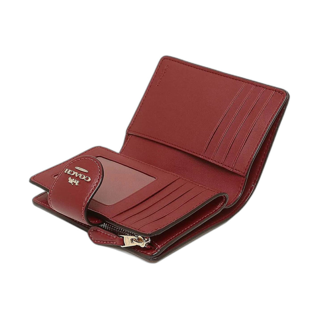 Coach Signature Apple Print Snap Wallet - Coach Khaki/Red wallet (view 4)