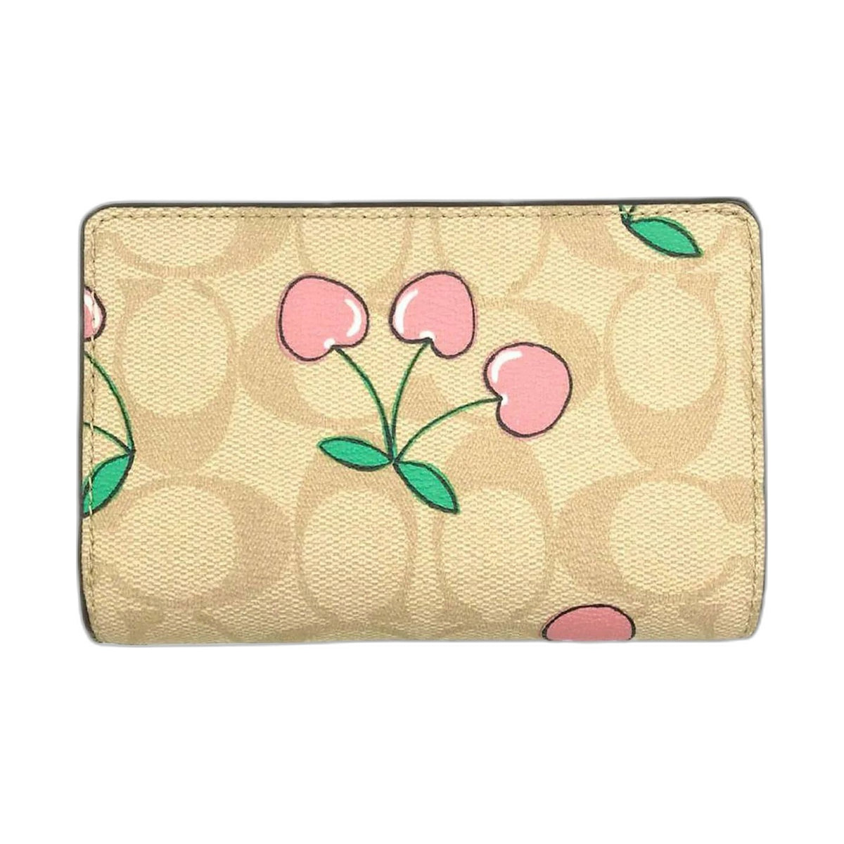 Coach Signature Cherry Print Snap Wallet - Coach Khaki wallet (view 2)