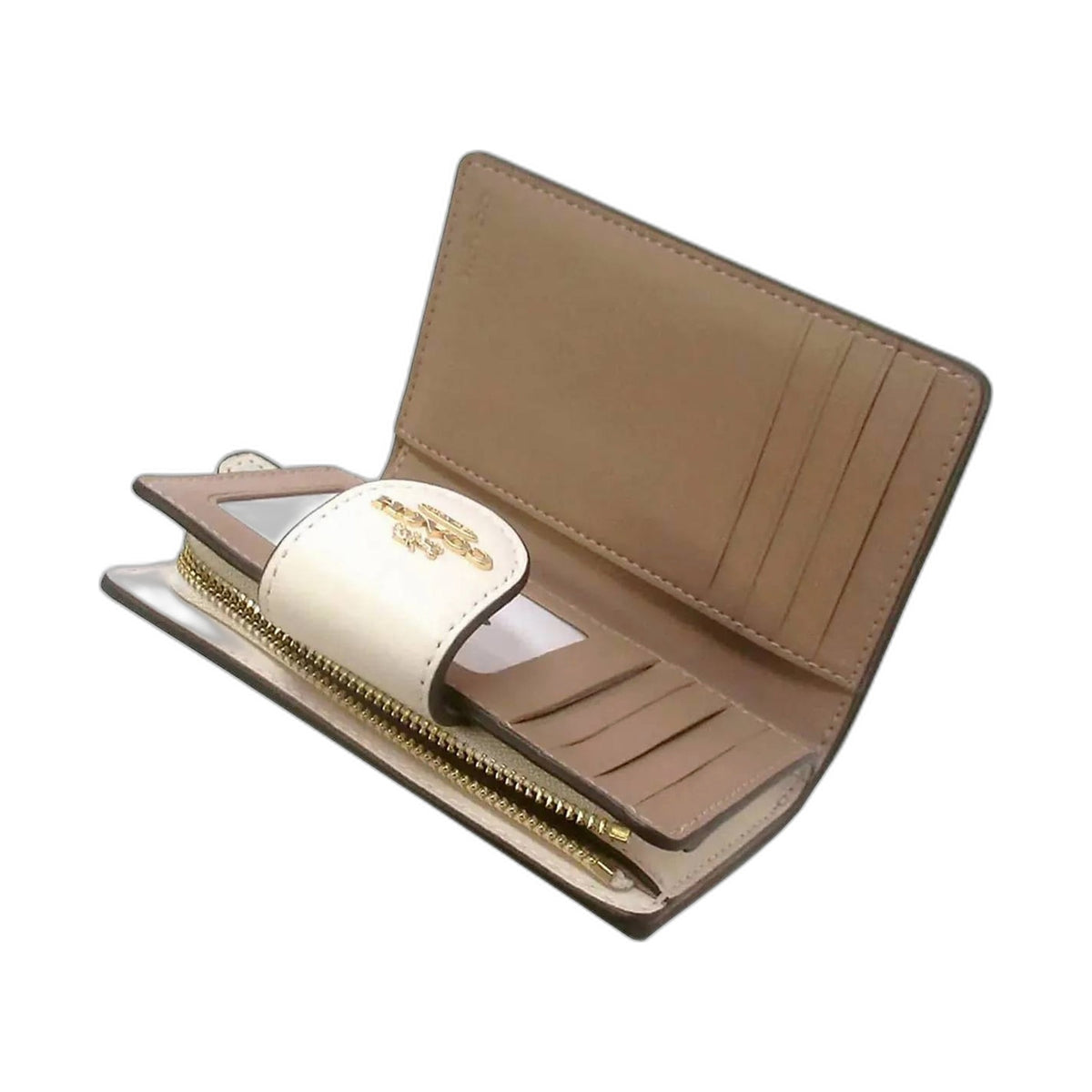 Coach Signature Cherry Print Snap Wallet - Coach Khaki wallet (view 3)