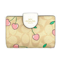 Coach Signature Cherry Print Snap Wallet - Coach Khaki wallet