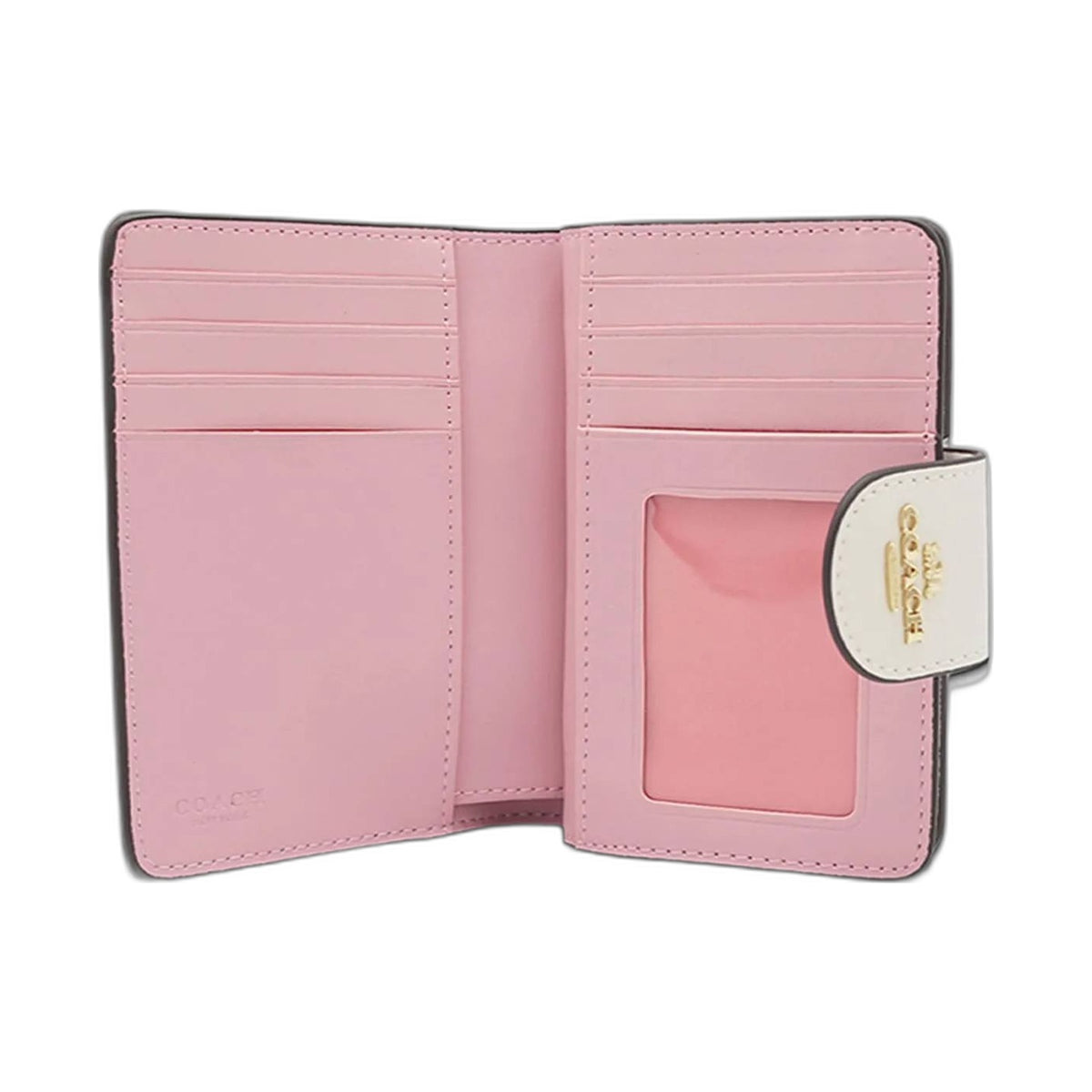 Coach Signature Floral Snap Wallet (Purple Blossom) - Coach Khaki wallet (view 3)