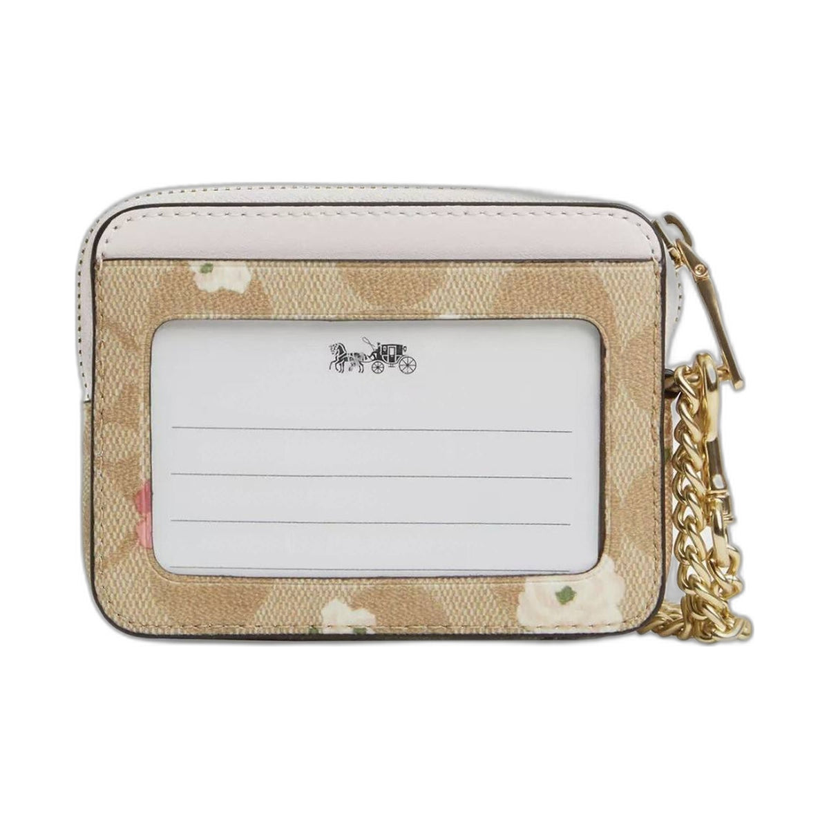 Coach Signature Floral Zip Card Case - Coach Khaki wallet (view 3)