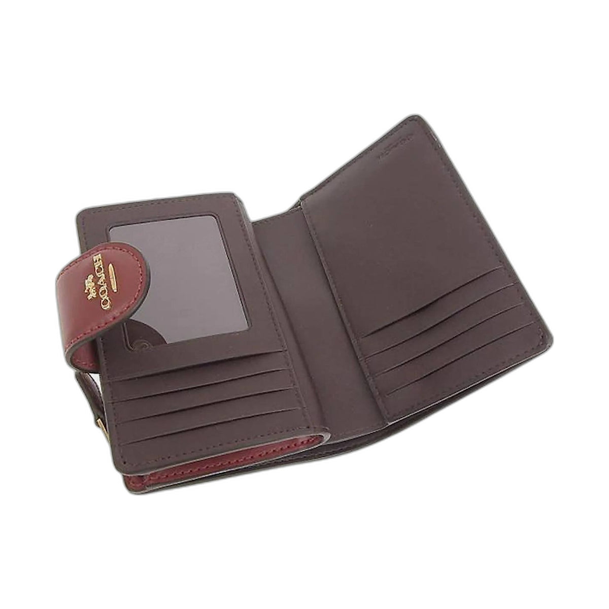 Coach Signature Heart & Tulip Print Snap Wallet - Coach Brown wallet (view 2)