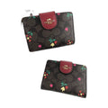 Coach Signature Heart & Tulip Print Snap Wallet - Coach Brown wallet