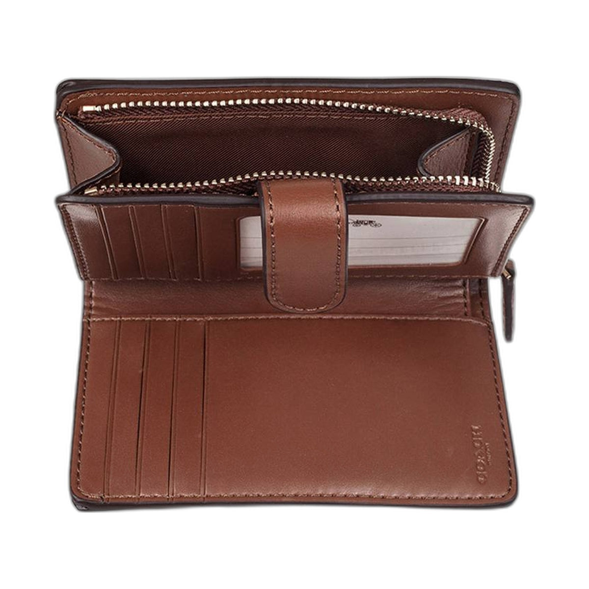 Coach Signature Snap Wallet (Chestnut) - Coach Brown wallet (view 3)