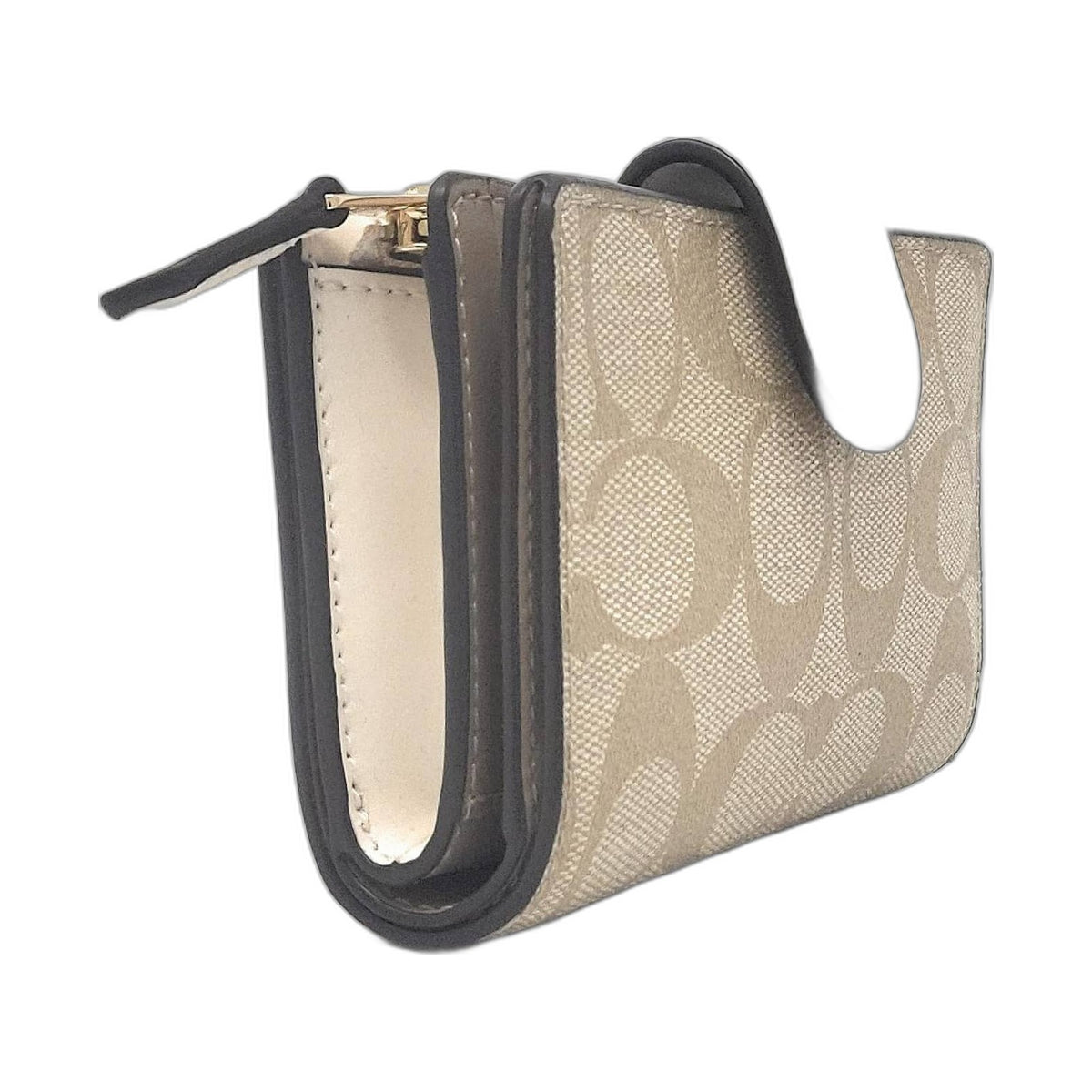 Coach Signature Snap Wallet (Khaki & Cream) - Coach Khaki/Cream wallet (view 2)