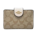 Coach Signature Snap Wallet (Khaki & Cream) - Coach Khaki/Cream wallet