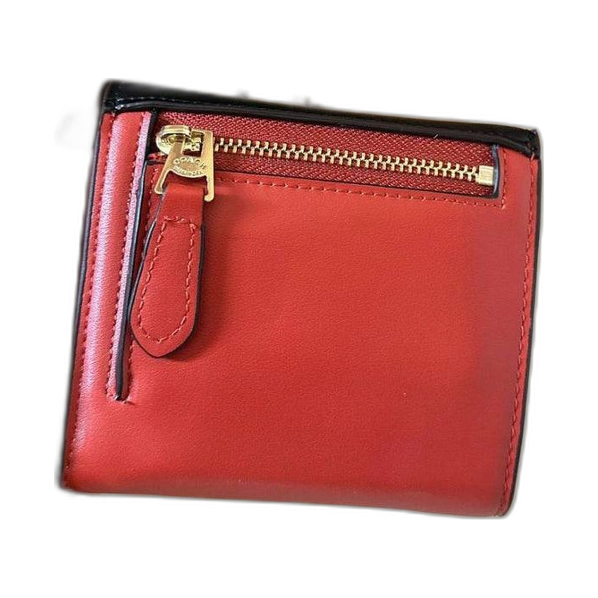 Coach Signature Snap Wallet (Red) - Coach Red/Khaki wallet (view 2)