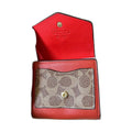 Coach Signature Snap Wallet (Red) - Coach Red/Khaki wallet