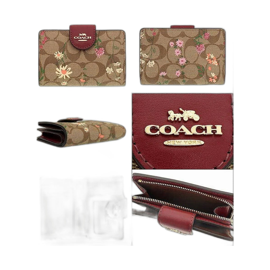Coach Signature Wildflower Snap Wallet - Coach Khaki wallet (view 4)