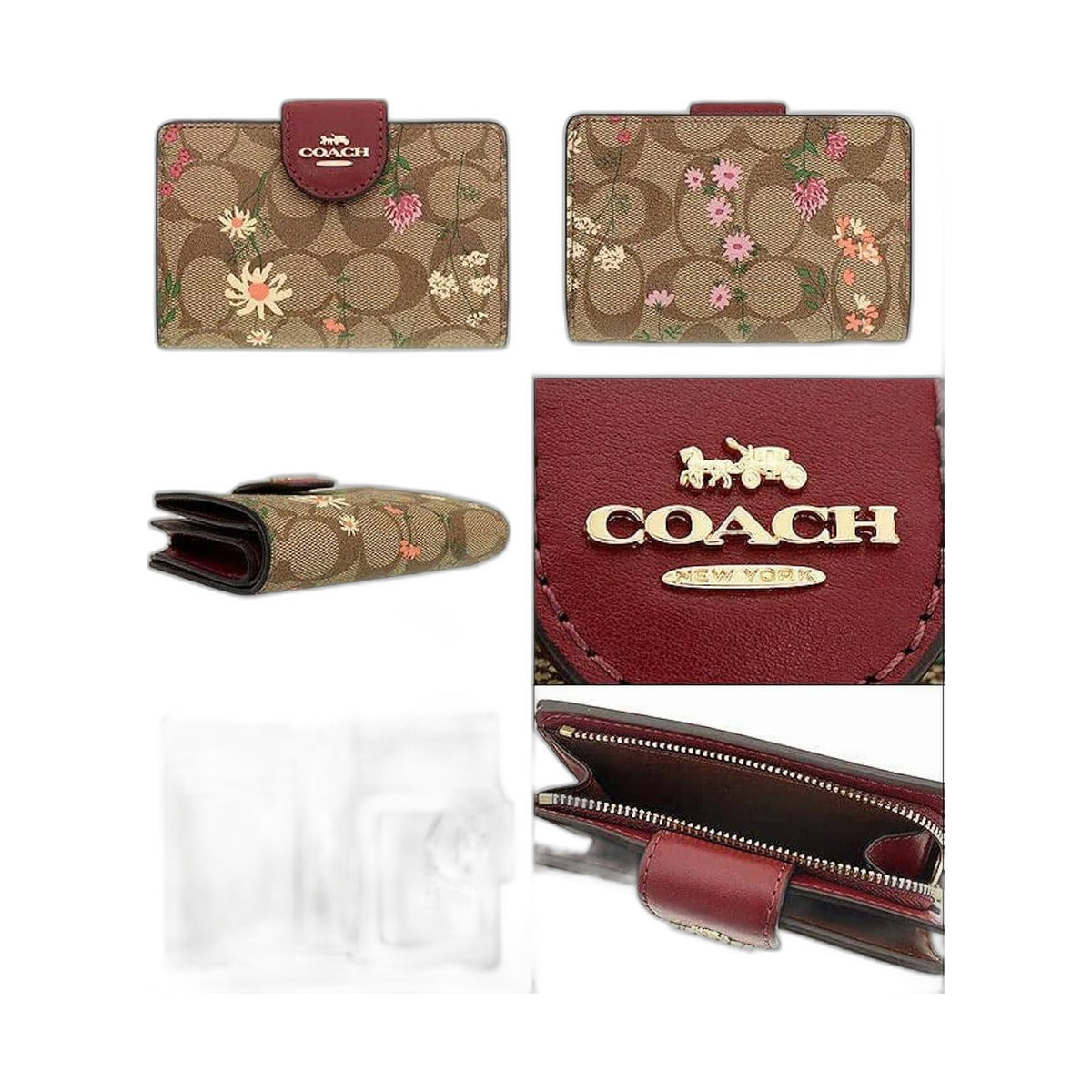 Coach Signature Wildflower Snap Wallet - Coach Khaki wallet (view 4)