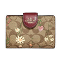 Coach Signature Wildflower Snap Wallet - Coach Khaki wallet
