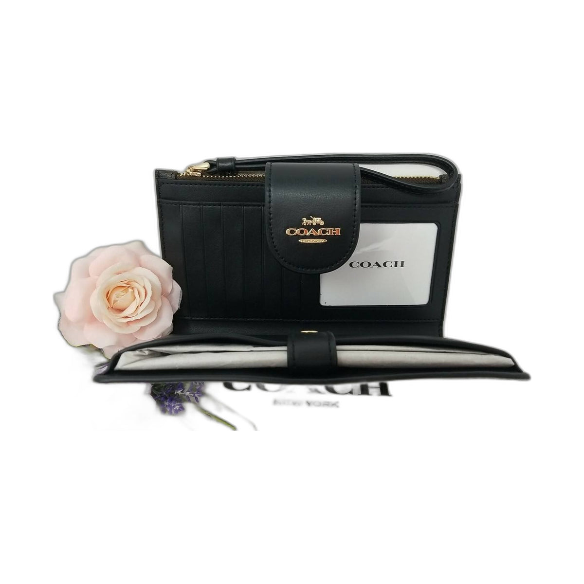Coach Signature Wristlet Wallet (Brown/Black) - Coach Brown/Black wallet (view 2)