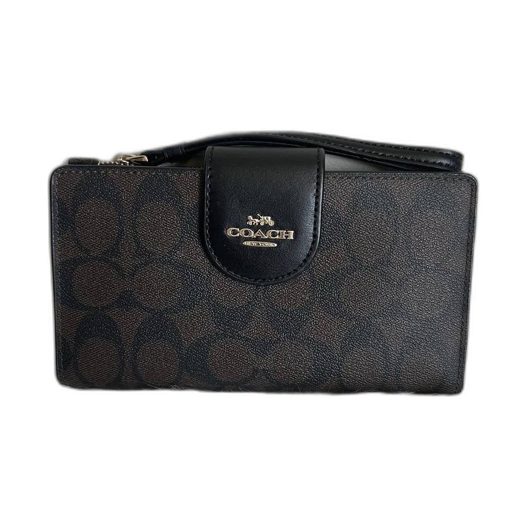 Coach Signature Wristlet Wallet (Brown/Black) - Coach Brown/Black wallet (view 3)