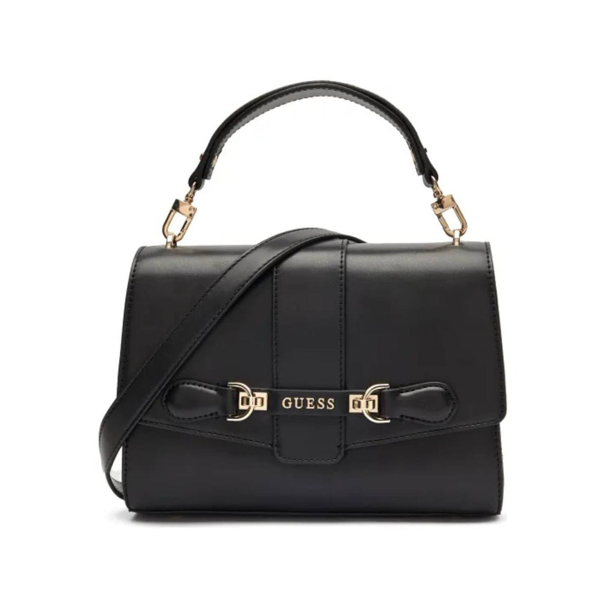 Guess Buckle Flap Satchel Bag - Black - product photo