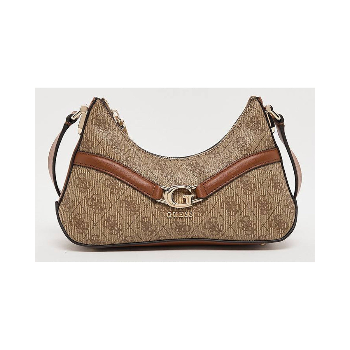 Guess Logo Print Hobo Bag - Brown - product photo