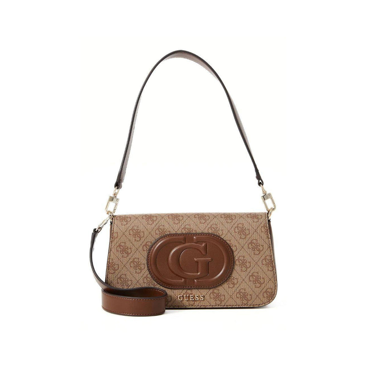 Guess Logo Print Shoulder Bag - Brown - product photo