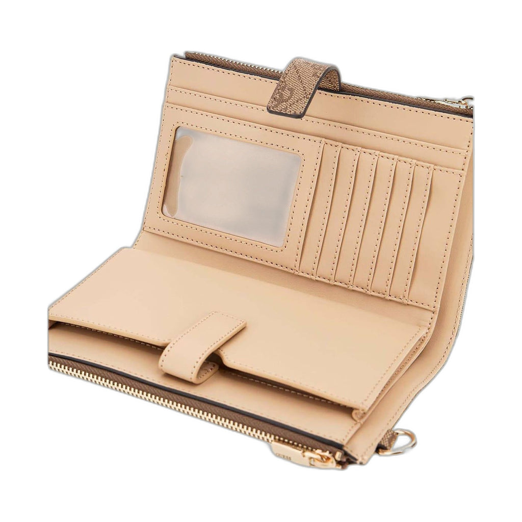 GUESS Logo Wallet with Front Flap - GUESS Taupe/Khaki wallet (view 3)