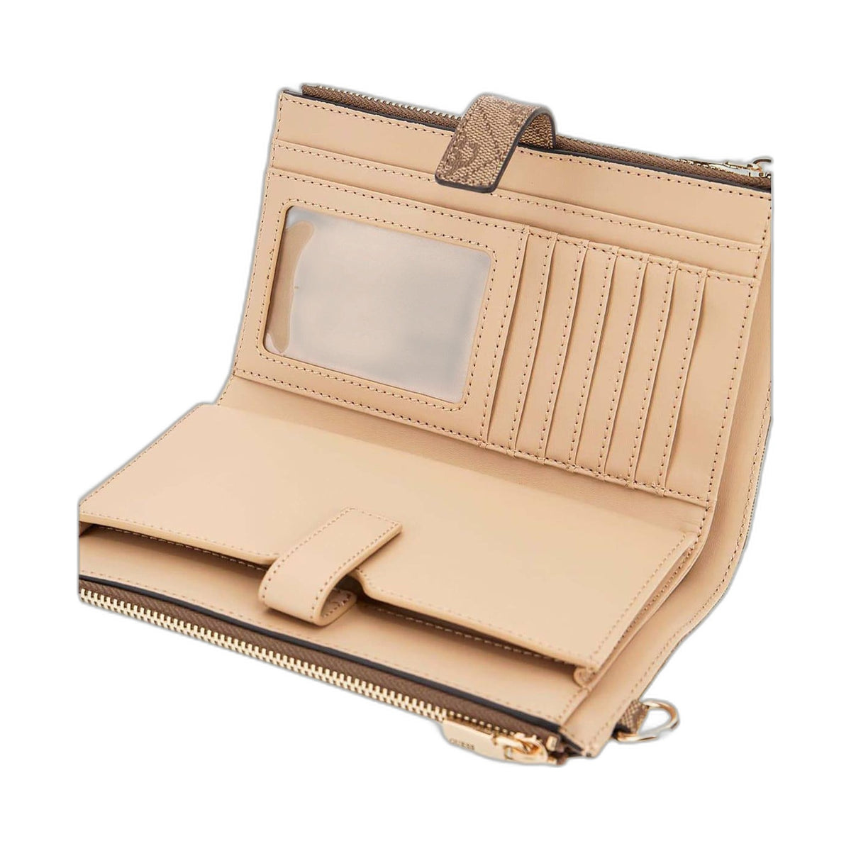 GUESS Logo Wallet with Front Flap - GUESS Taupe/Khaki wallet (view 3)