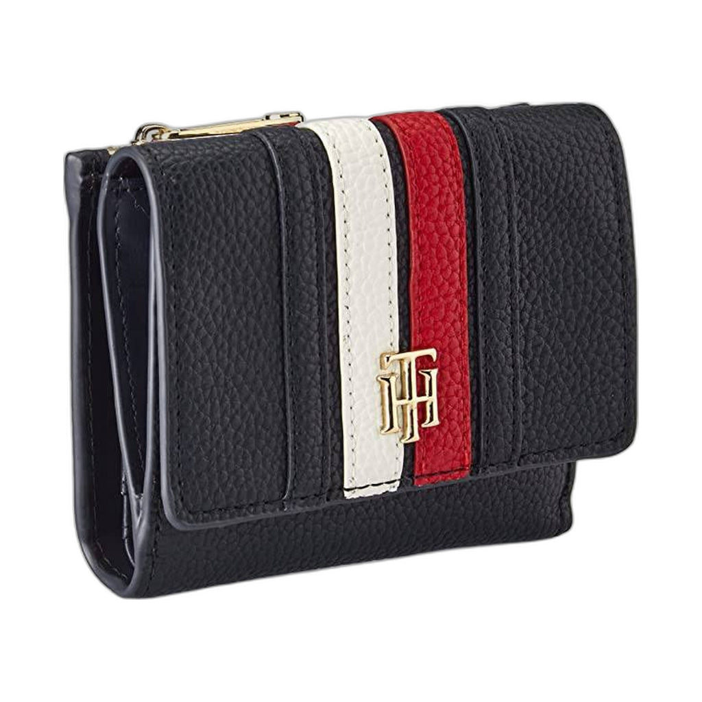 Tommy Hilfiger Striped Snap Wallet - Tommy Hilfiger Black wallet